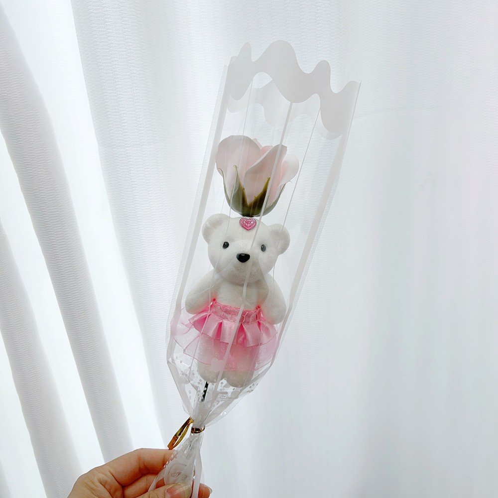 YX Creative Rose Bear Soap Bouquet Single Branch Valentine's Day Teacher's Day Father's Day Back School Christmas Weddings Box