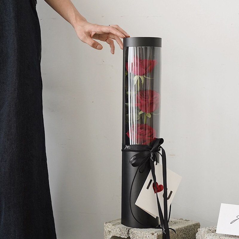 2024 Popular preserved rose silk roses bouquet cylinder box gifts Valentine's Day Gifts