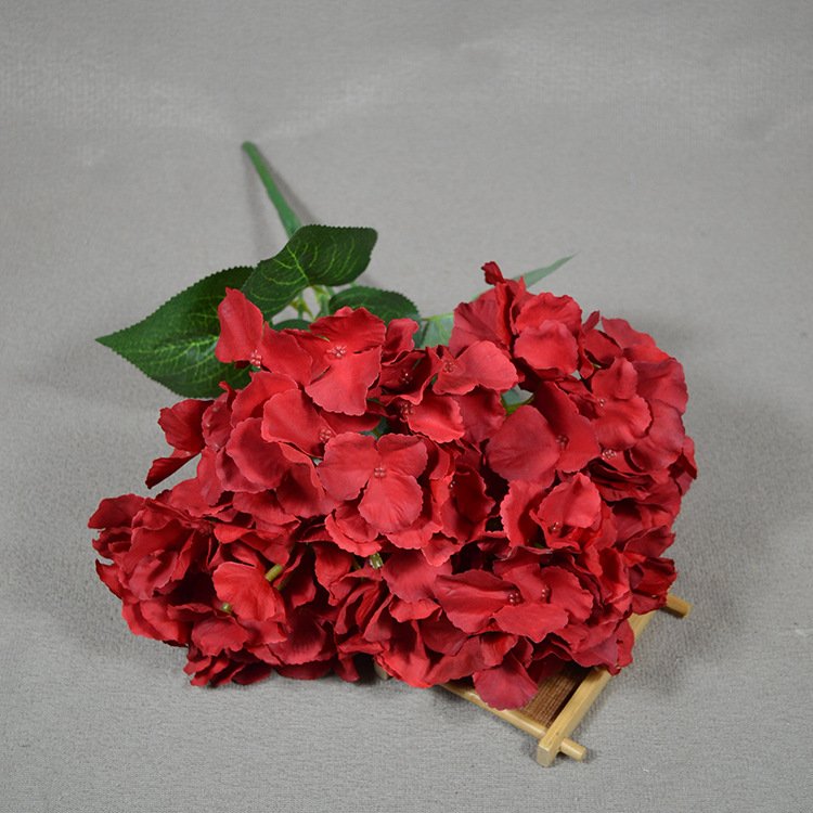 O-X863 Wholesale price Silk Hydrangeas Big Floral Fillers Large Hydrangea Artificial Flower 5 Forks Wedding hydrangeas flowers