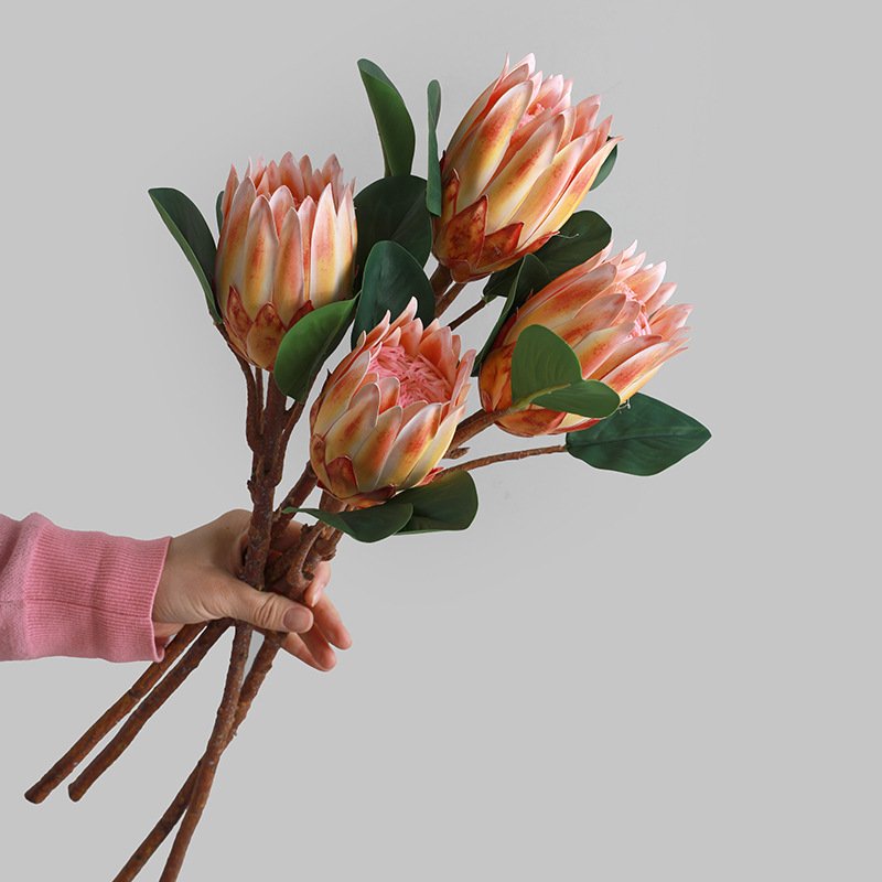 Wholesale Tropical Plant Artificial Single Branch Feel Medium Imperial Flower For Home Decoration