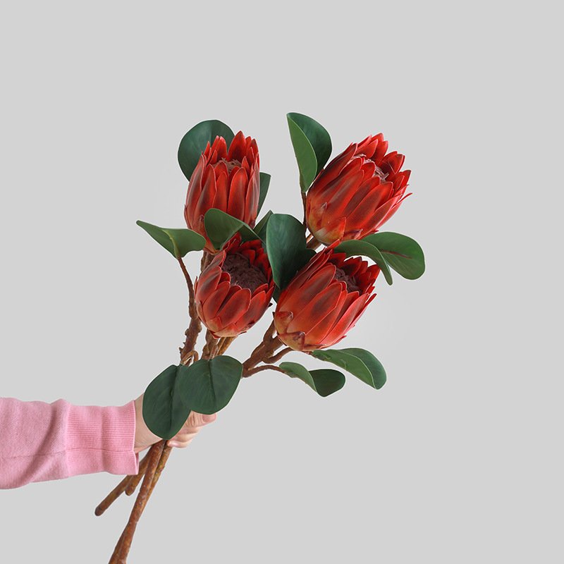 Wholesale Tropical Plant Artificial Single Branch Feel Medium Imperial Flower For Home Decoration