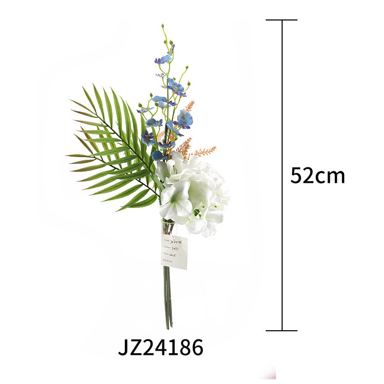 Hot Selling 52cm Wholesale Artificial Oncidium Hydrangea Fern Leaves Wreath Preserved Flowers & Plants Decorative Wreaths