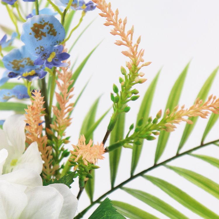 Hot Selling 52cm Wholesale Artificial Oncidium Hydrangea Fern Leaves Wreath Preserved Flowers & Plants Decorative Wreaths
