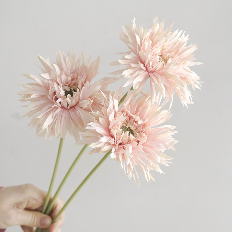 Single-Branch Gerbera Artificial Flower Simple Brushed Design for Home Decoration