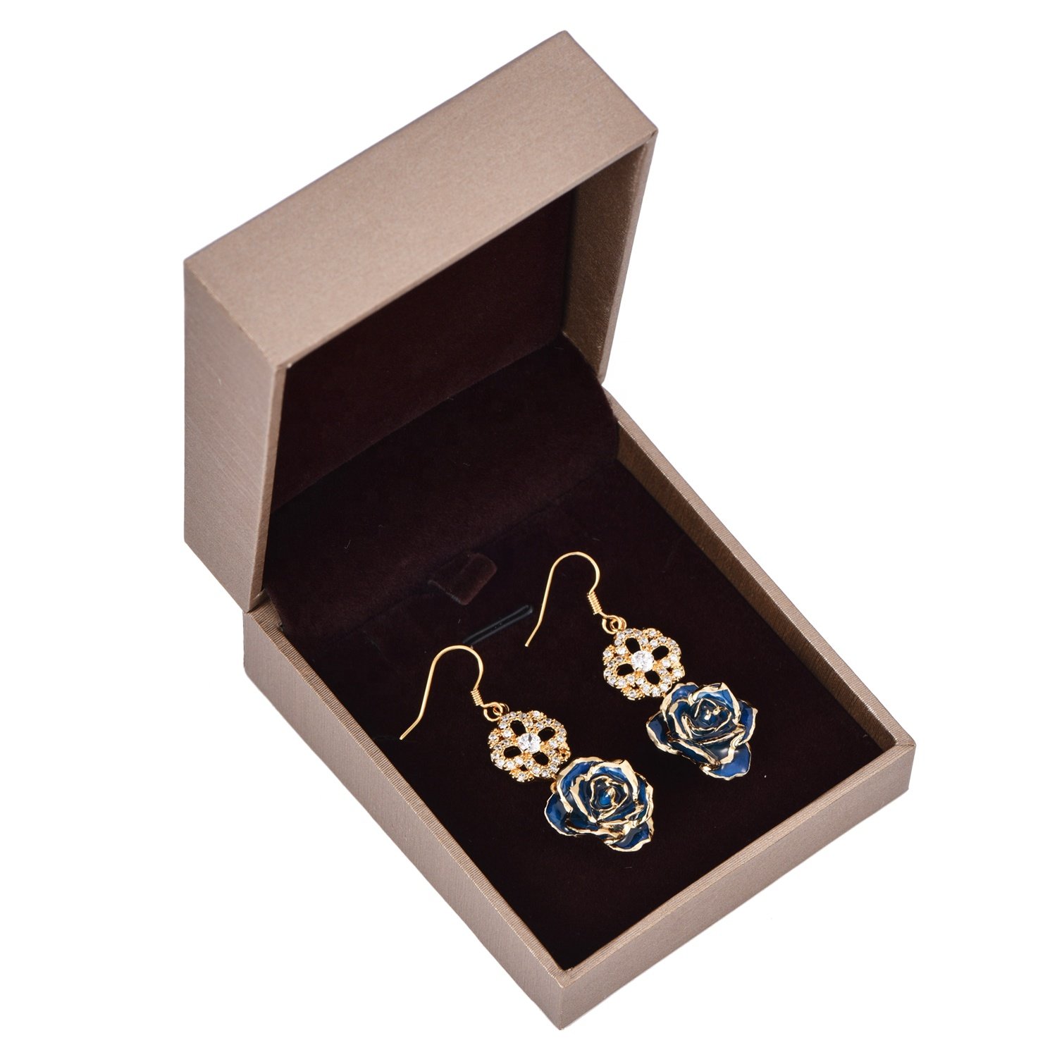 24k gold plated rose earrings gifts woman's rose earring wholesale for Christmas Valentine