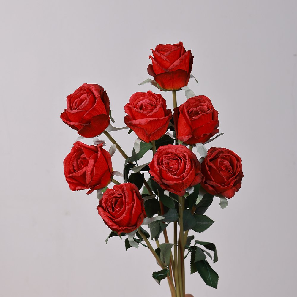 preserved roses single Wholesale high quality artificial roses bulk red and white fake roses