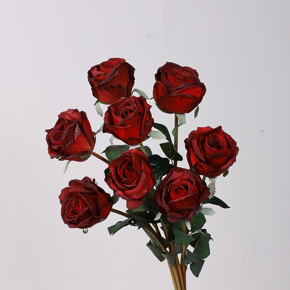 preserved roses single Wholesale high quality artificial roses bulk red and white fake roses