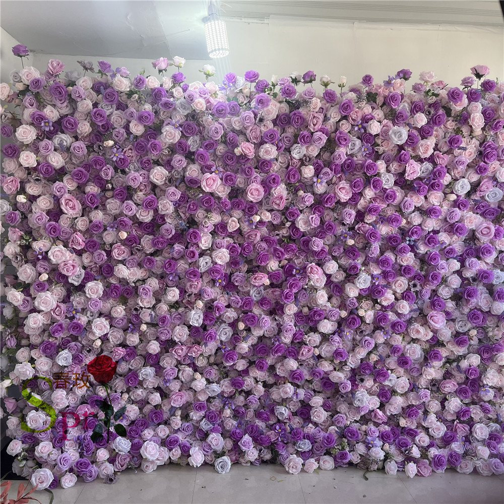 SPR wedding 7 D Wedding Flower Wall Artificial Silk Rose Flower Wall Backdrop Decorative Artificial Flower Wall