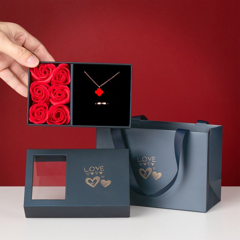 Custom Printed Logo Flowers Window Roses Valentine's Day Gift Lipstick Soap Box