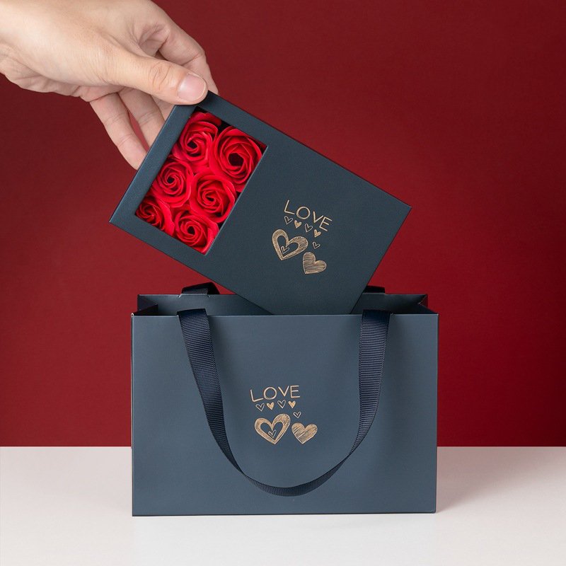 Custom Printed Logo Flowers Window Roses Valentine's Day Gift Lipstick Soap Box
