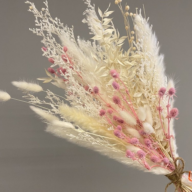 L-D Customized wedding home decorative real dry preserved flower bundle mix palm bunch pampas bouquet dried eucalyptus bouquets