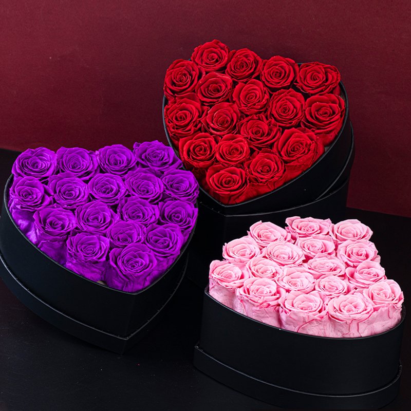 Customizable New Arrival Preserved Flowers Box Oem Odm Rose In Box For Mothers Day Gift Set Boxed Roses Valentines
