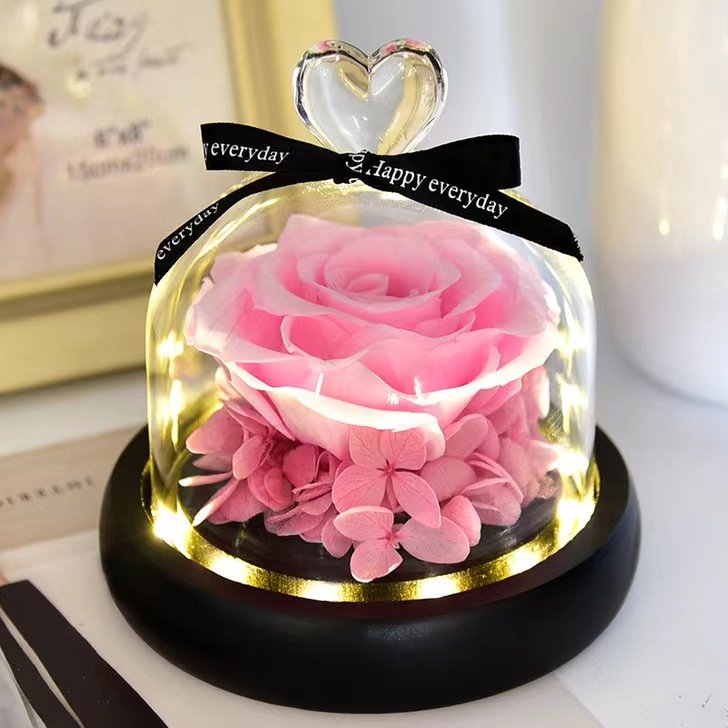 BLH Amazon hot wholesale Preserved Rose in Glass Dome Crystal Ball Birthday Mothers' Day Christmas Valentine's Day Gift