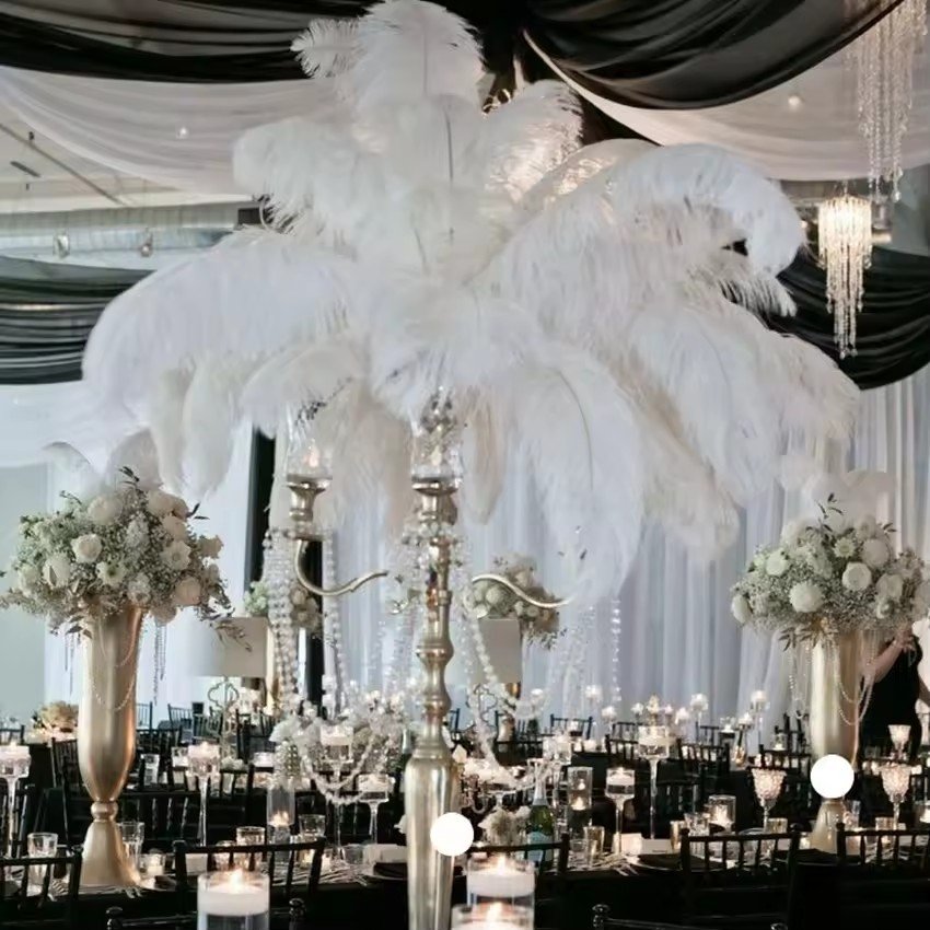 Wholesale Wedding Stage Decoration Colorful Natural Large Plume pink White Ostrich Feathers for Centerpieces Crafts Party