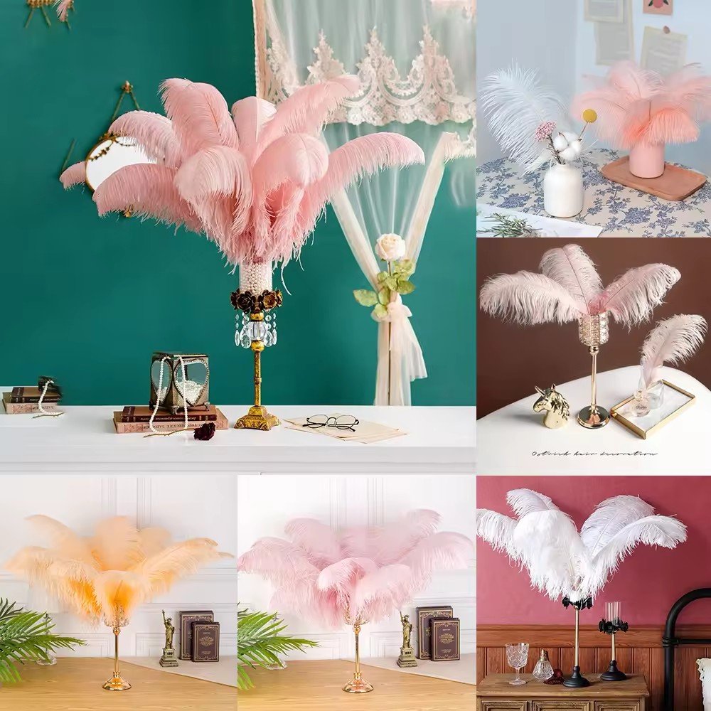 Wholesale Wedding Stage Decoration Colorful Natural Large Plume pink White Ostrich Feathers for Centerpieces Crafts Party