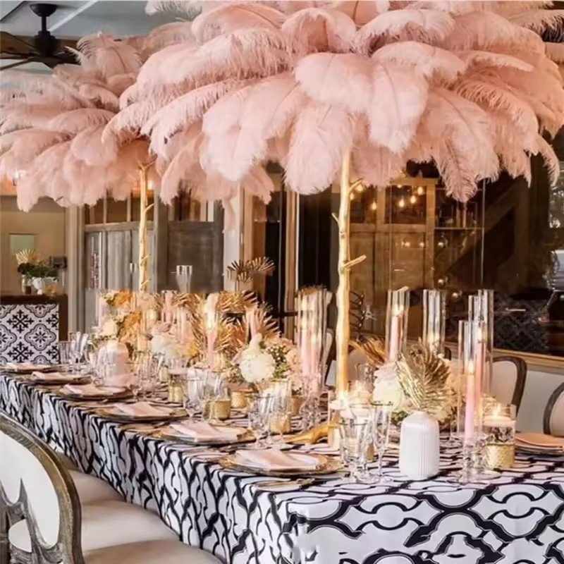 Wholesale Wedding Stage Decoration Colorful Natural Large Plume pink White Ostrich Feathers for Centerpieces Crafts Party