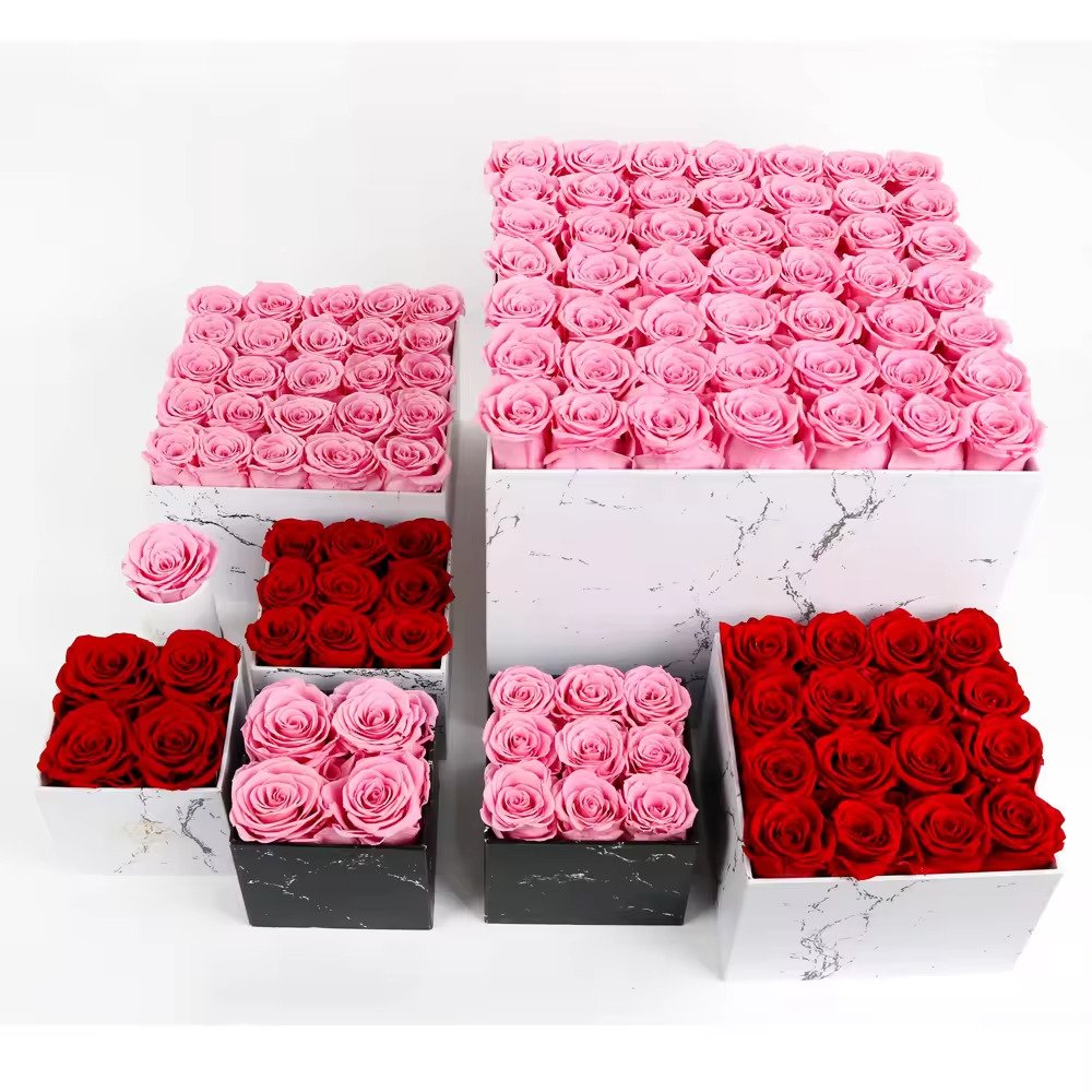 Yunnan Factory wholesale supply forever rose in box preserved everlasting flowers immortal eternal rosas for valentine's gifts