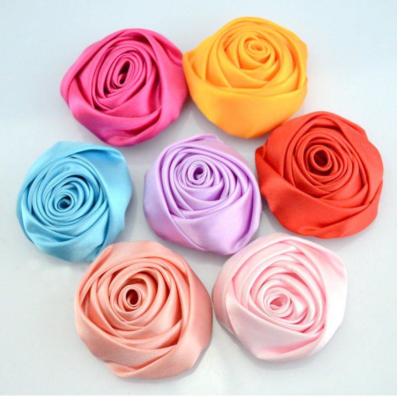 Flores Artificiales al por mayor 5.5cm Handmade Fabric big Rose Bud Flower For wedding event decoration