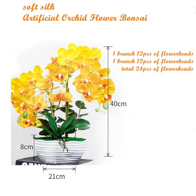 Factory Wholesale Preserved Orchid With Vase Home Wedding Decorative Artificial Butterfly Phalanopsis Orchid Plant Bonsai