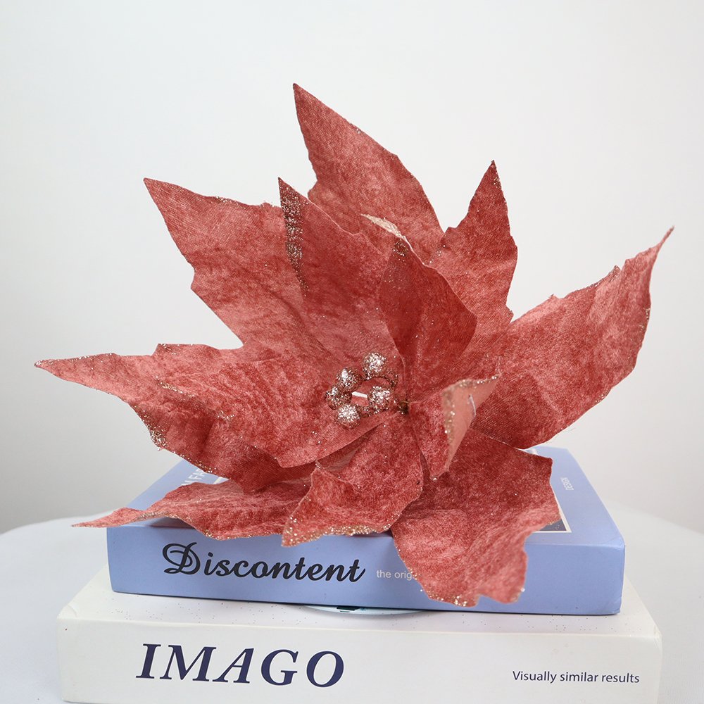 37cm Man-made Flannelette Christmas Handmade Flowers Room Decoration Accessories Photography Backdrop Natural Preserved Flowers