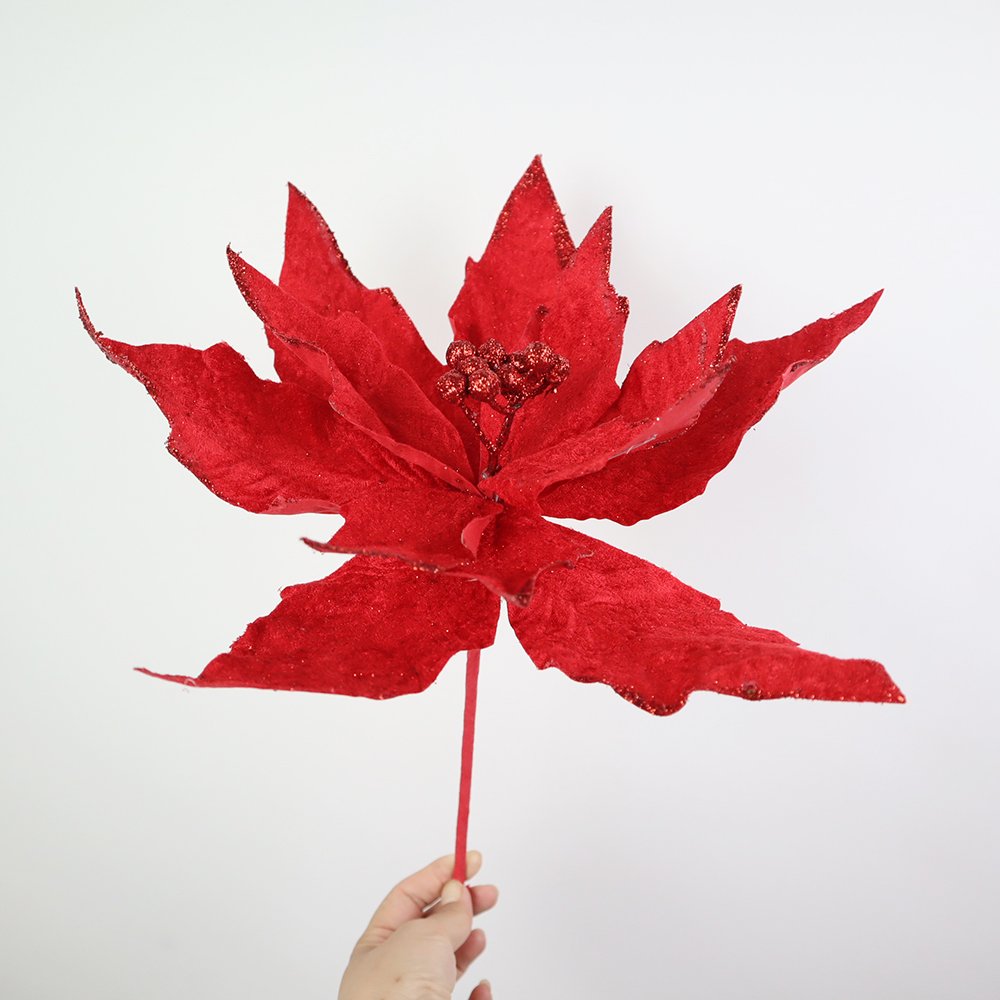 37cm Man-made Flannelette Christmas Handmade Flowers Room Decoration Accessories Photography Backdrop Natural Preserved Flowers