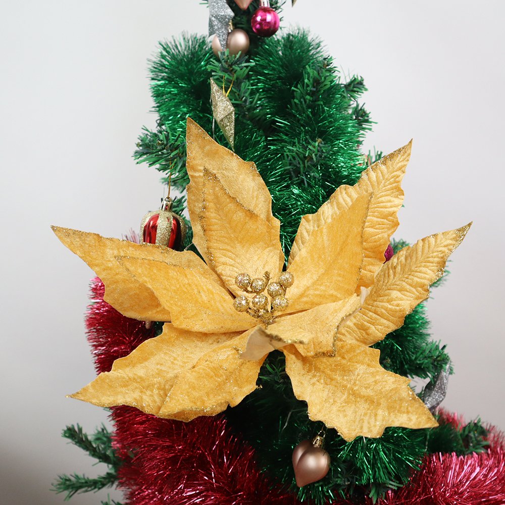 37cm Man-made Flannelette Christmas Handmade Flowers Room Decoration Accessories Photography Backdrop Natural Preserved Flowers