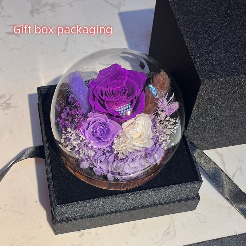 Power Of Love Series LED Atmosphere Light Preserved Flower Ornaments For Birthday Valentine's Day Girl Friend's Gift