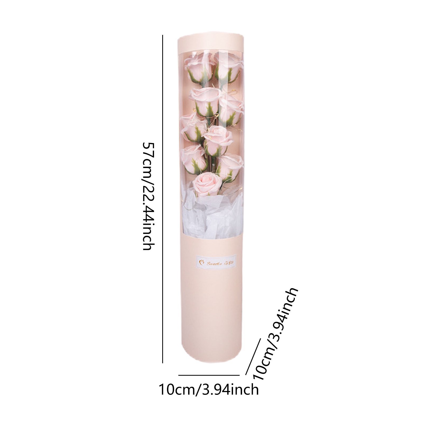 Preserved Flowers cylinder boxes Flowers Bouquets with Led String Lights For Mother's Day