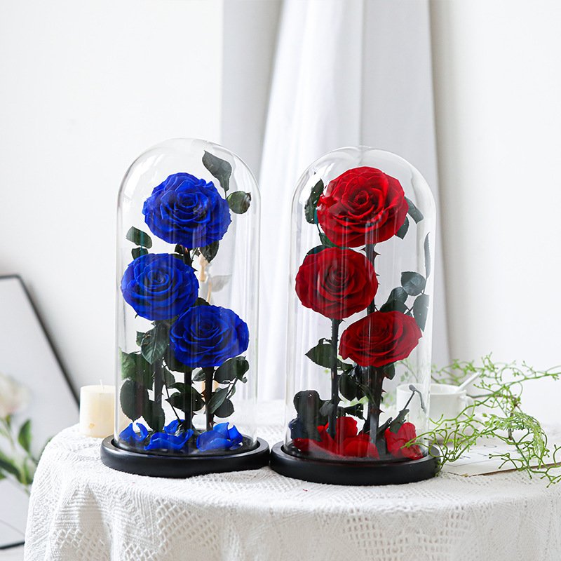 Roses wholesale beauty eternal preserved flower china wholesale eternal rose preserved flower gift preserved rose in glass dome