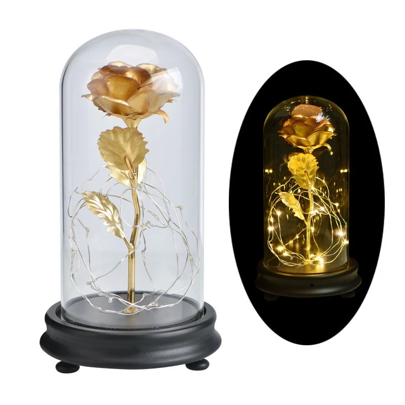 Galaxy Rose Flower Galaxy Enchanted Rose Led Glass Display Gift for Women Girlfriend Mom Birthday Day Wedding Anniversary