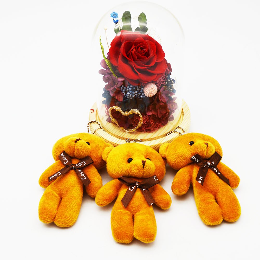 Wholesale Valentines Day Gifts Preserved Rose Flowers Everlasting Preserved Flower In Glass Dome