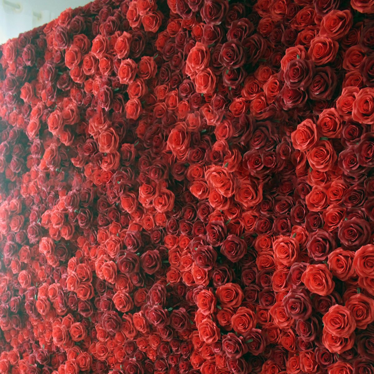 Wedding geometric backdrop white pink rose panels artificial flower row wall wedding flower wall