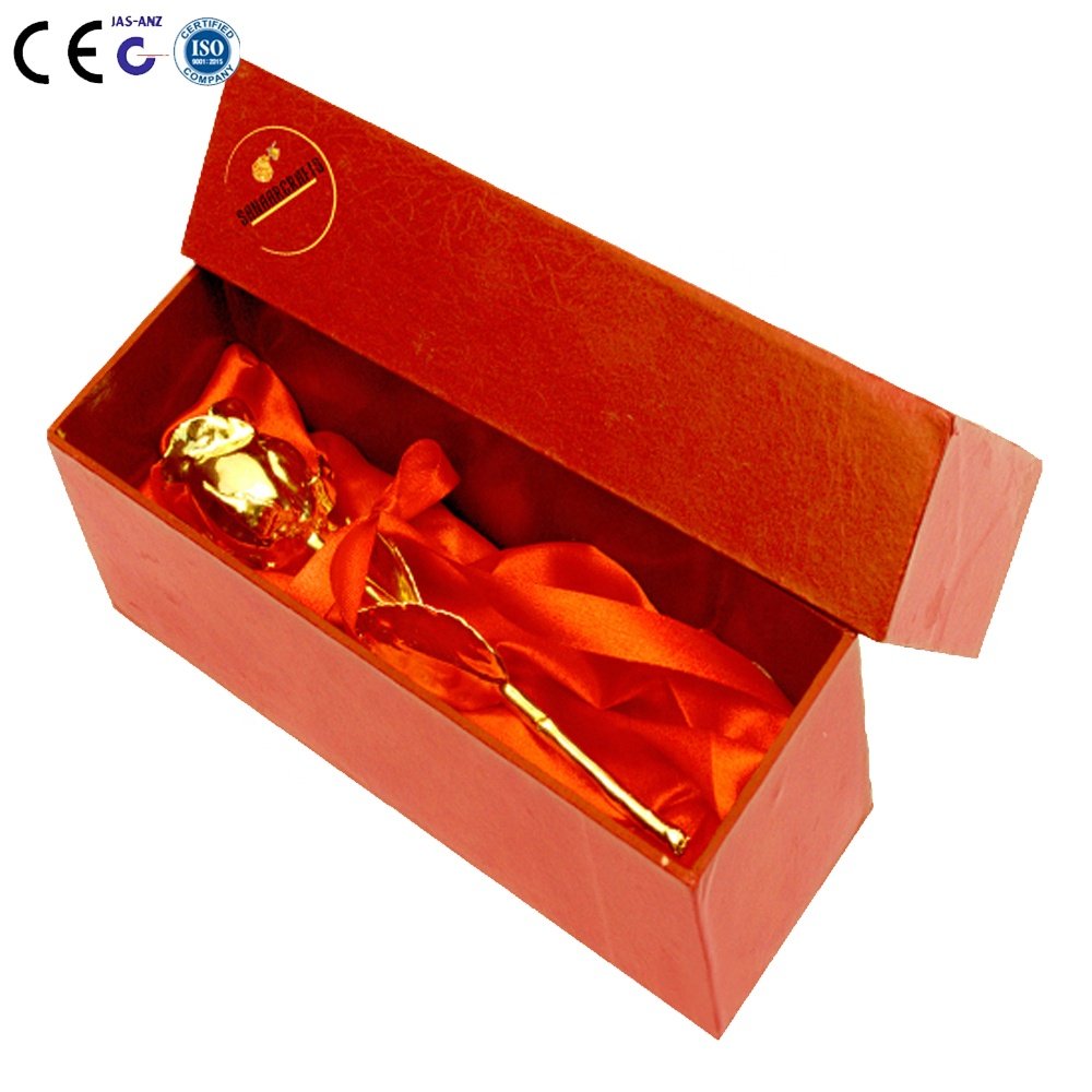 24k Gold Rose For Eid Christmas Birthday Anniversary Wedding Gift with box 24K Gold Plated Rose Flower Artificial for Candy Cho