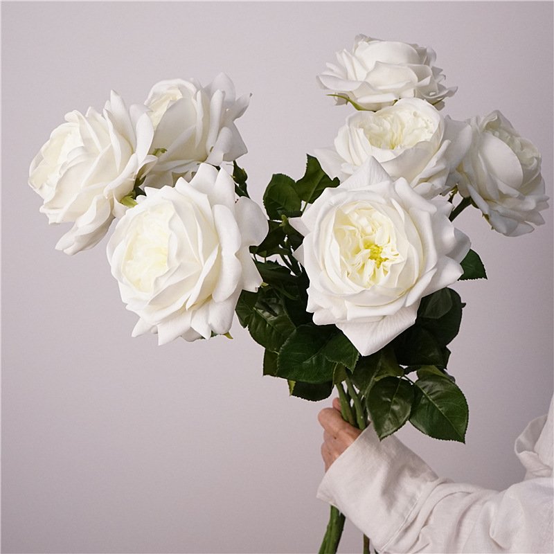 2024 New Juliet Real Touch Rose Flower Artificial Hot Pink Roses for Flower Arrangement Decor Latex Rose Stems
