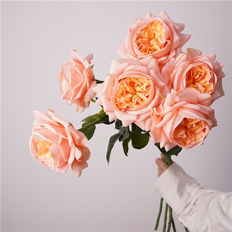 2024 New Juliet Real Touch Rose Flower Artificial Hot Pink Roses for Flower Arrangement Decor Latex Rose Stems