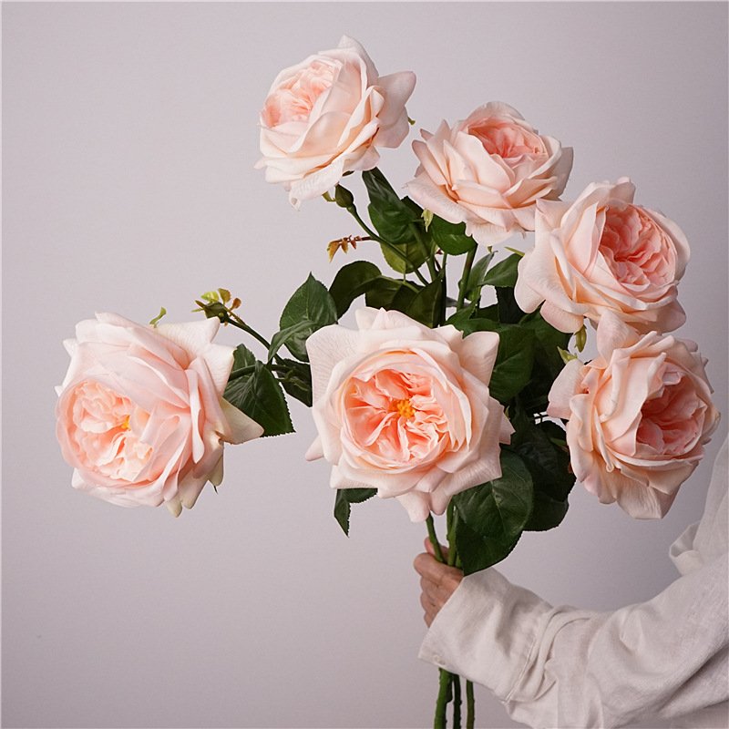 2024 New Juliet Real Touch Rose Flower Artificial Hot Pink Roses for Flower Arrangement Decor Latex Rose Stems