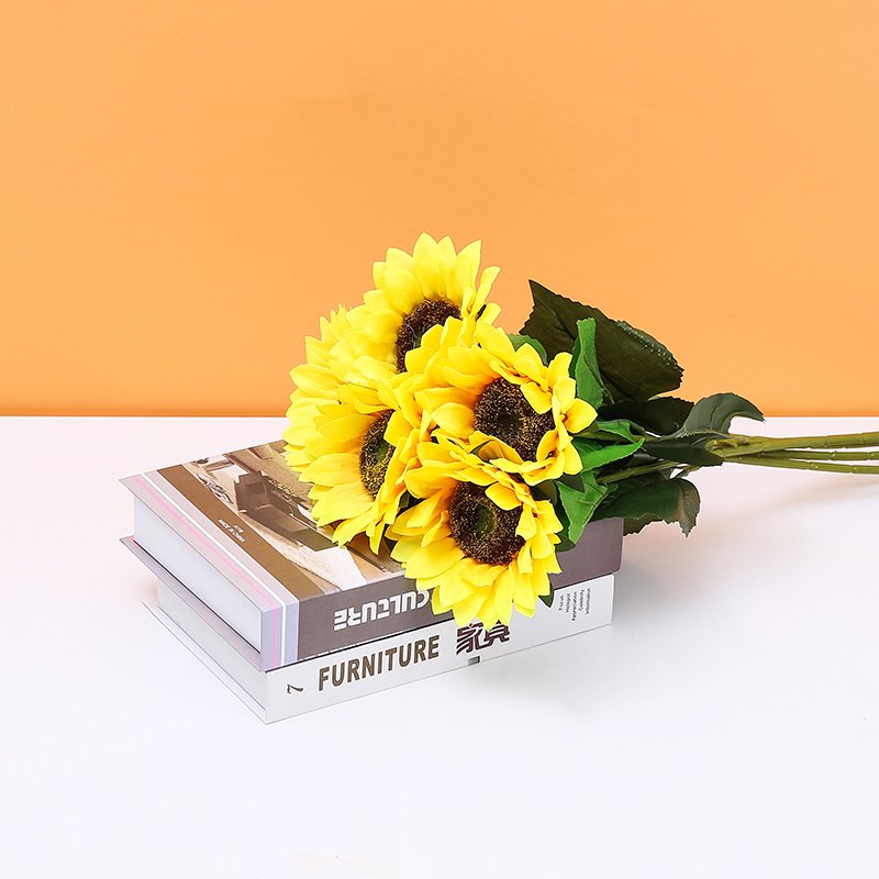 K06 Hot sale home decorative length 60cm sunflower artificial flower wedding flower bouquet artificial sunflower