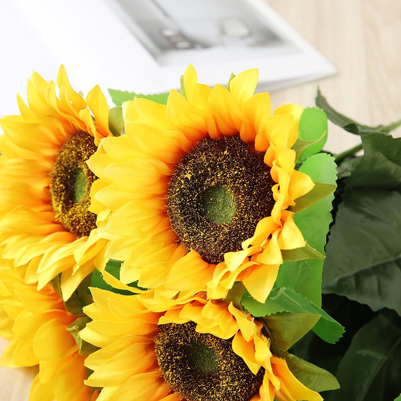 K06 Hot sale home decorative length 60cm sunflower artificial flower wedding flower bouquet artificial sunflower