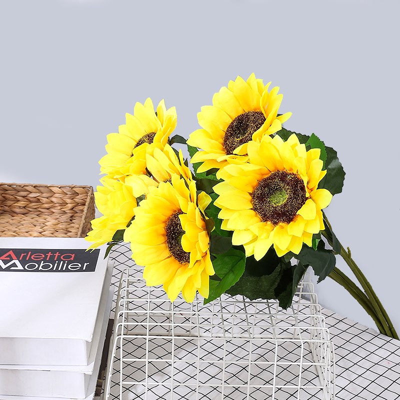 K06 Hot sale home decorative length 60cm sunflower artificial flower wedding flower bouquet artificial sunflower