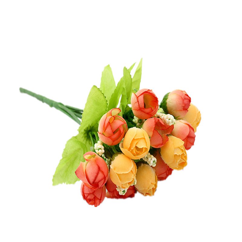 5 brabches 15 flower-head foam camellia rose artificial home decoration wedding plastic flower wall peony