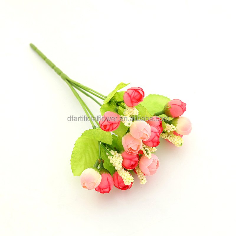 5 brabches 15 flower-head foam camellia rose artificial home decoration wedding plastic flower wall peony