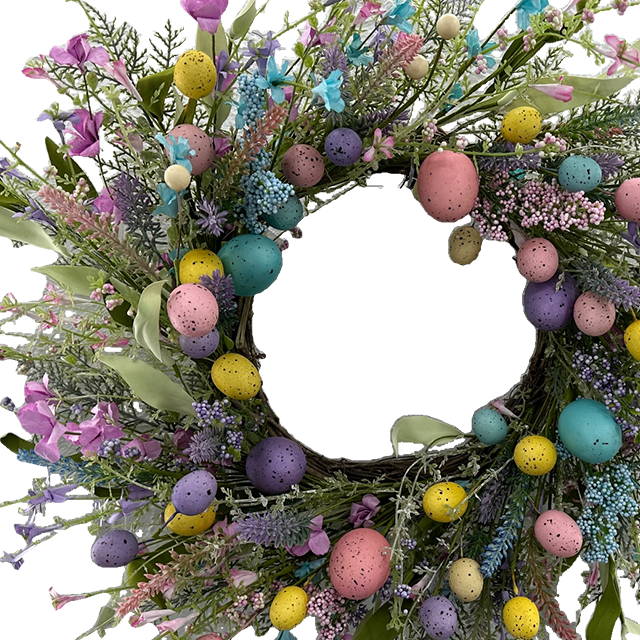 2024 New Design Customizable Natural Preserved Flowers & Plants 22-Inch Easter Multicolor Egg Decoration Garland For Decorations