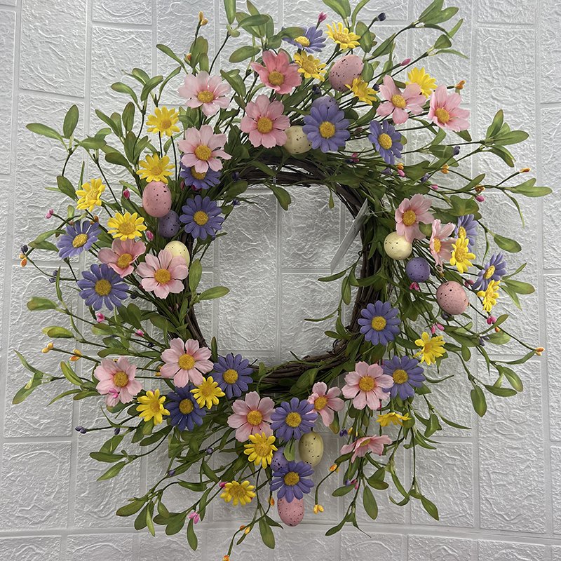 2024 New Design Customizable Natural Preserved Flowers & Plants 22-Inch Easter Multicolor Egg Decoration Garland For Decorations
