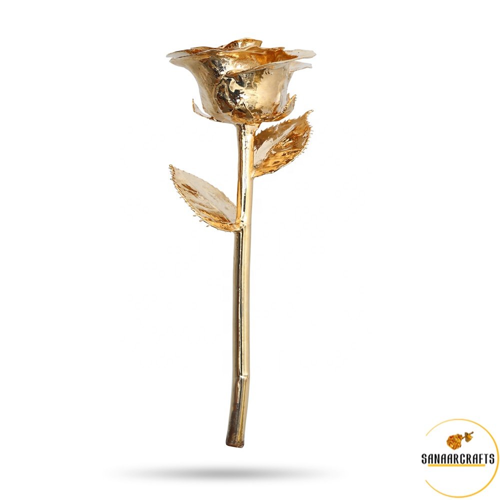 100% Handmade 24k Gold Plated Preserved Rose Handmade Preserved Rose Gold Flower Dipped Real Natural Gold Plated 24k