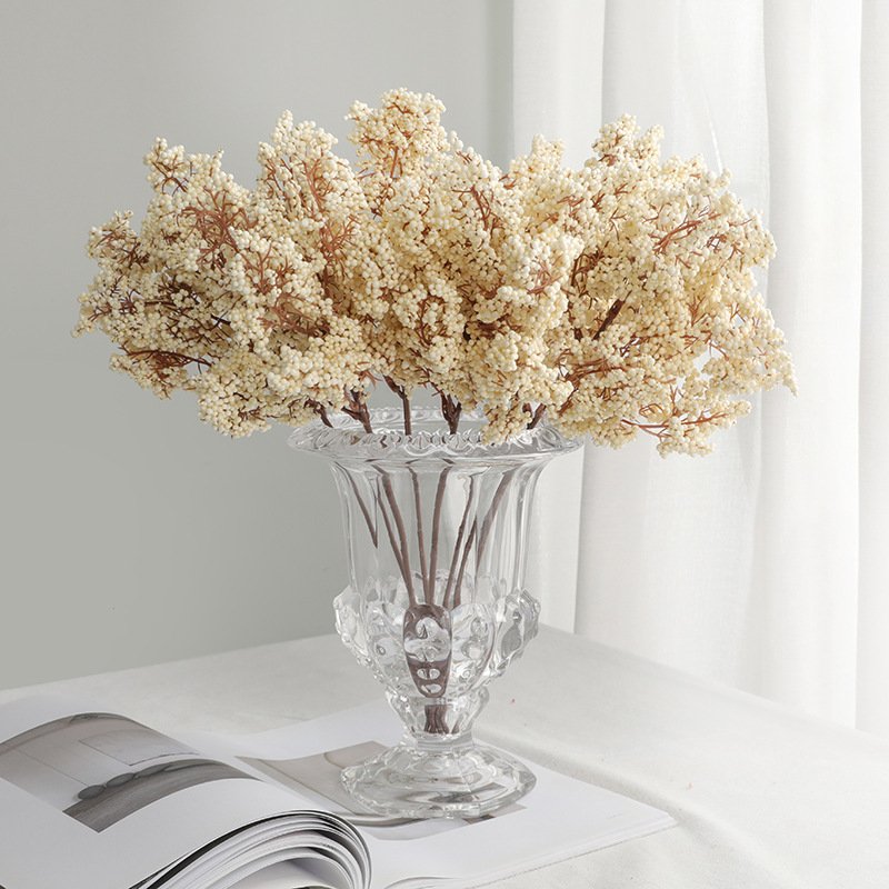Modern minimalist decoration single branch pink SMALL HOLLY FRUIT Artificial Flowers For Home Decoration