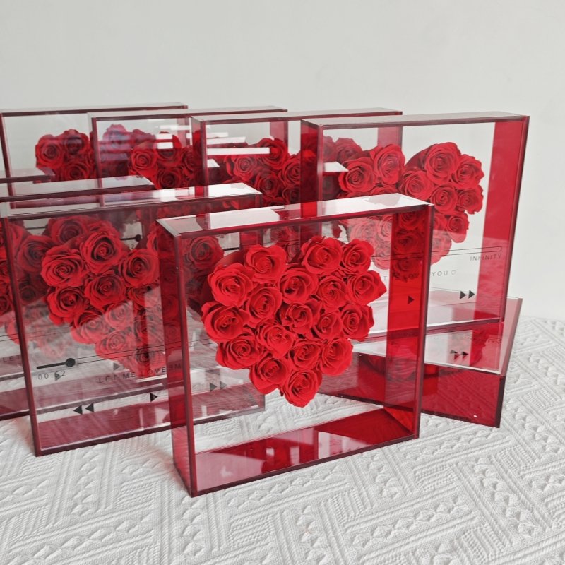 2024 Tiktok hot selling Preserved Rose in acrylic box with eternal flower rose for Valentine's Day Mother's Day Gift