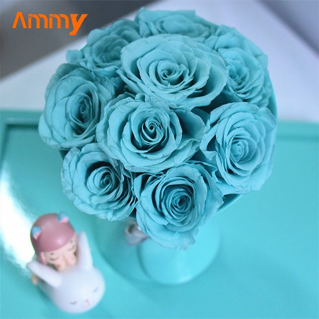 Ammy wedding favors Preserved Flowers Rose eternal flower hand bouquet flower acrylic gift boxes for present valentine gift