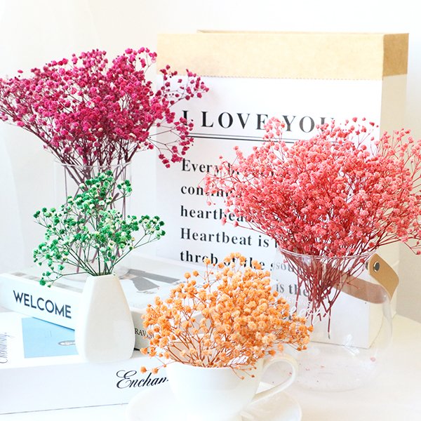 100g per bunch colorful artificial pink white preserved flower preserved gypsophila flower real touch baby breath