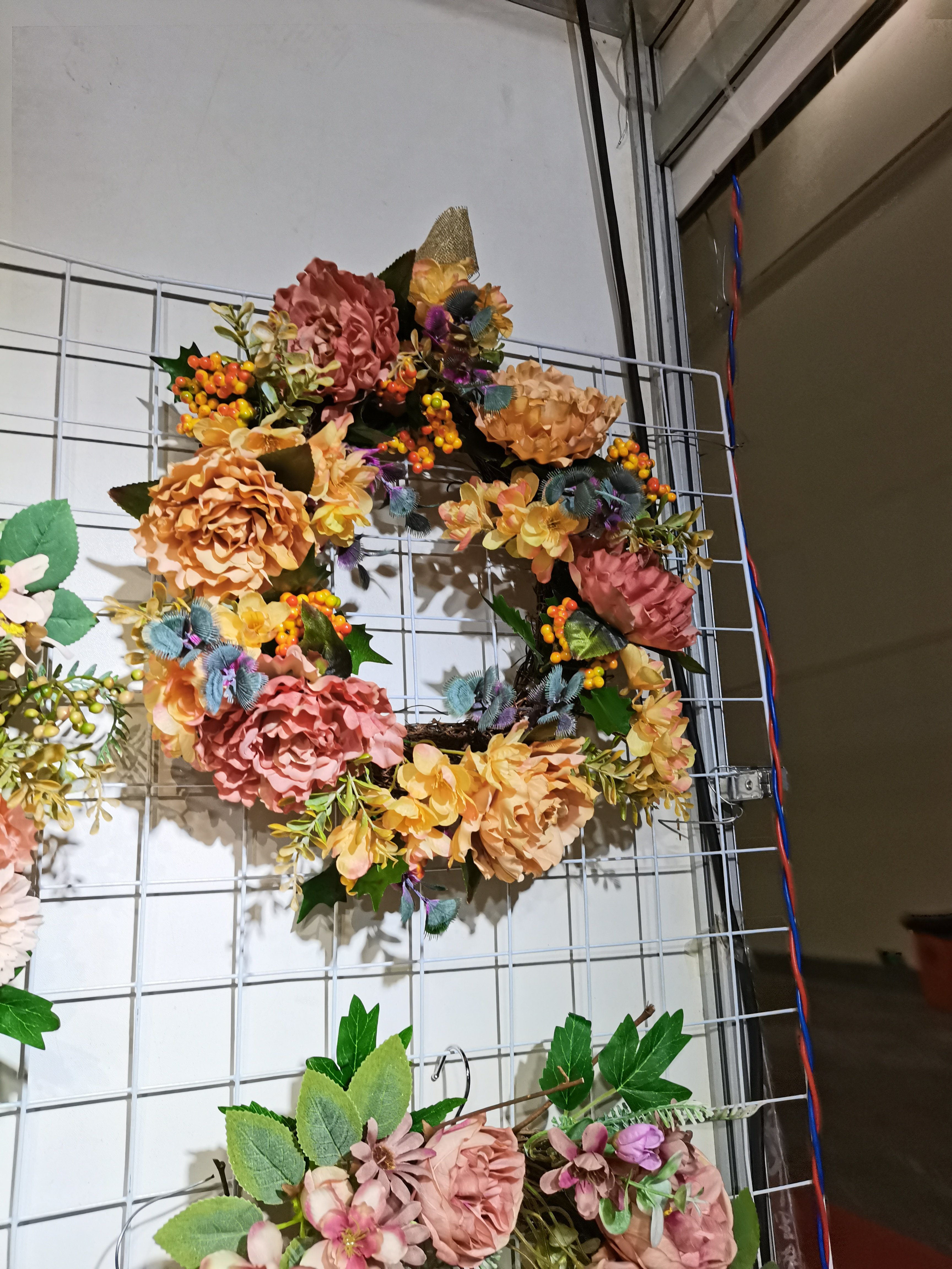 Faux Flower and wreath for home decoration
