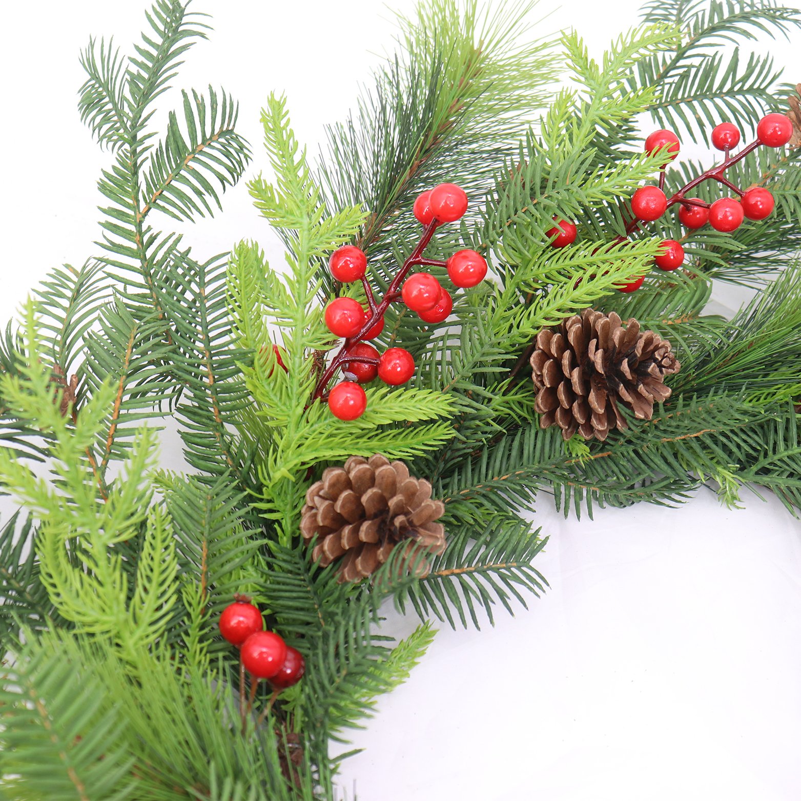 High Quality 61cm PVC PE New Style Artificial Christmas Wreath Preserved Flowers & Plants Christmas Decoration